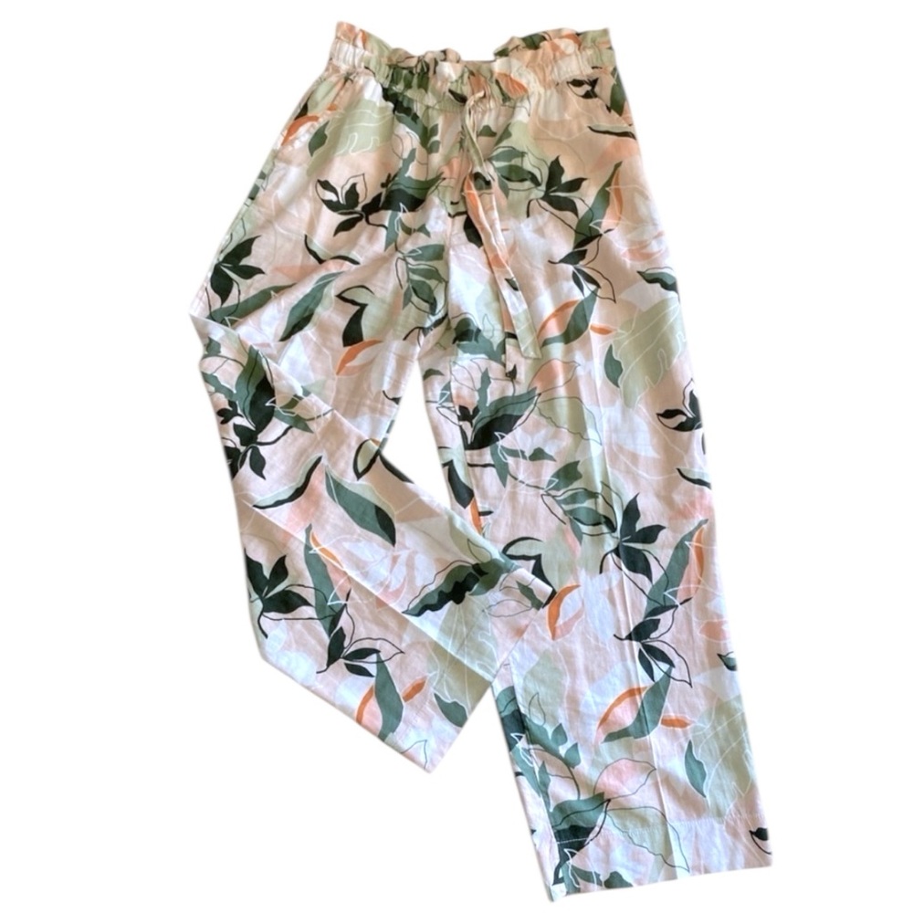 NICOLE MILLER LINEN Capris Floral Print